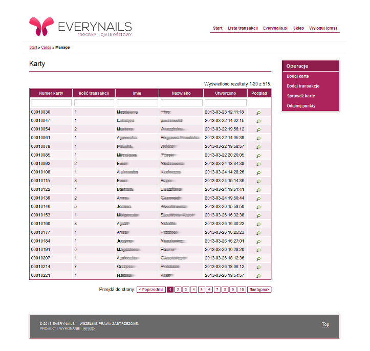 Zrzut ekranu: Everynails