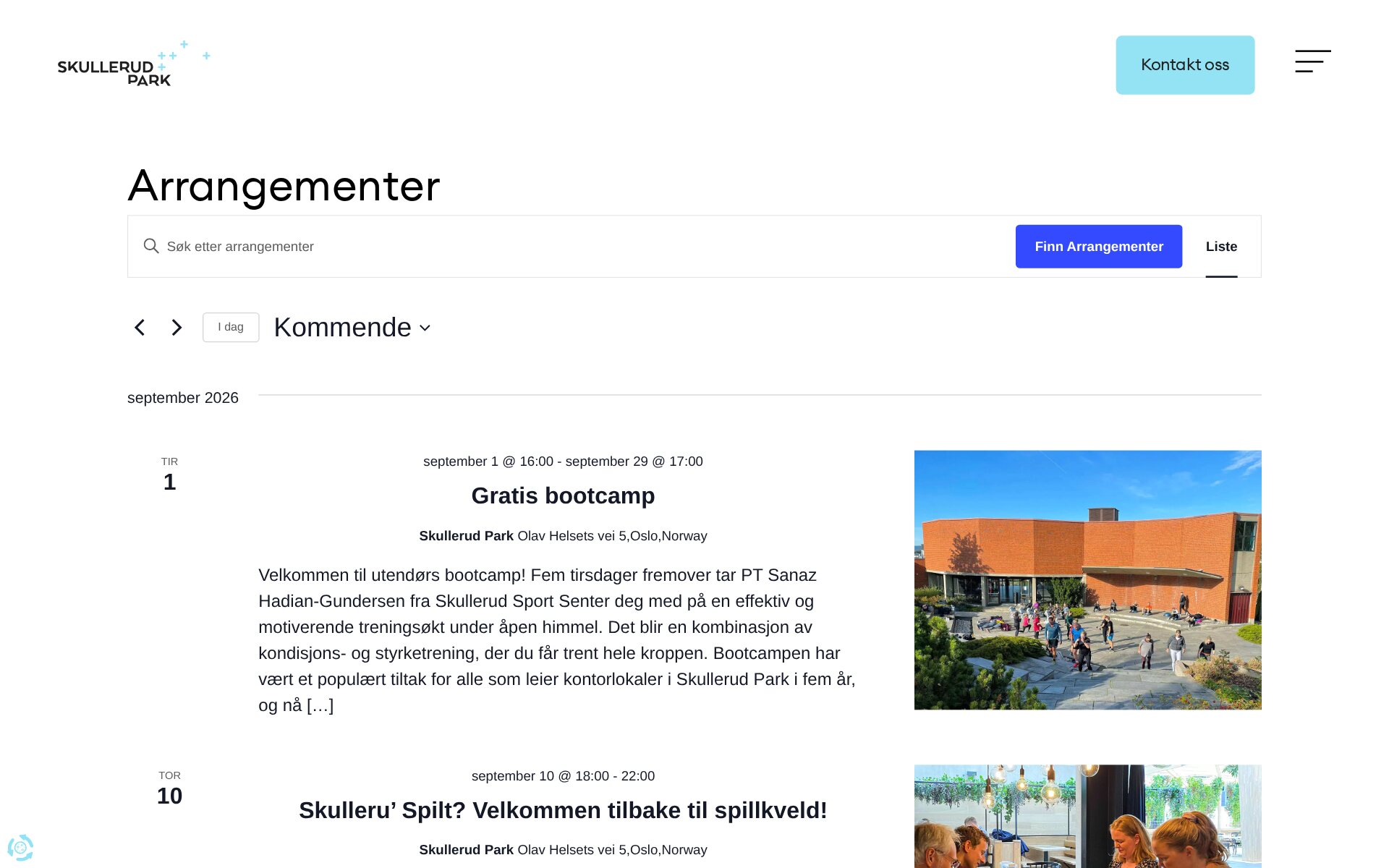 Skullerud Park prowadzi własny kalendarz